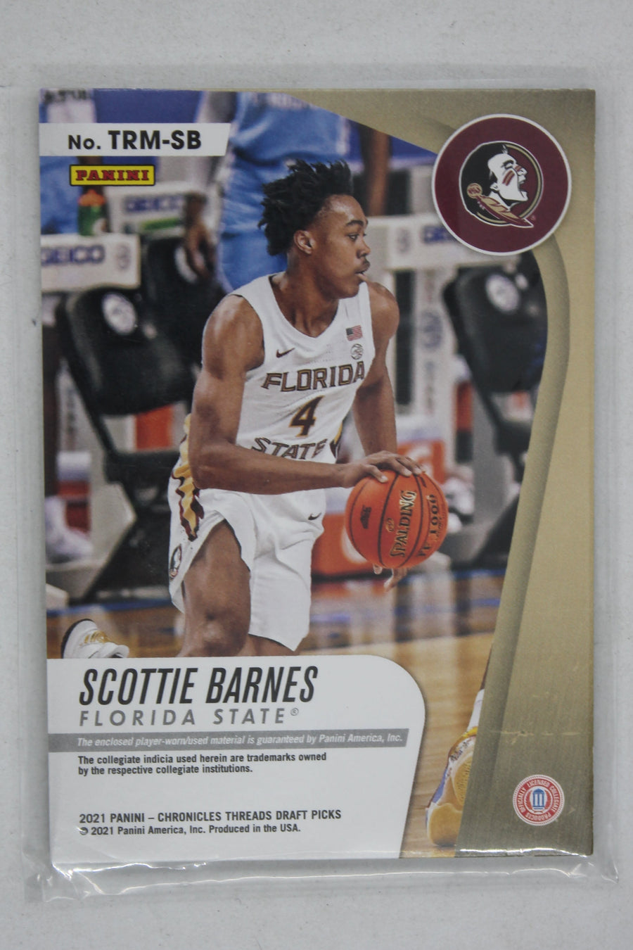 Scottie Barnes 2021-22 Panini Chronicles Draft Picks - Threads Rookie Memorabilia - #TRM-SB Rookie Year
