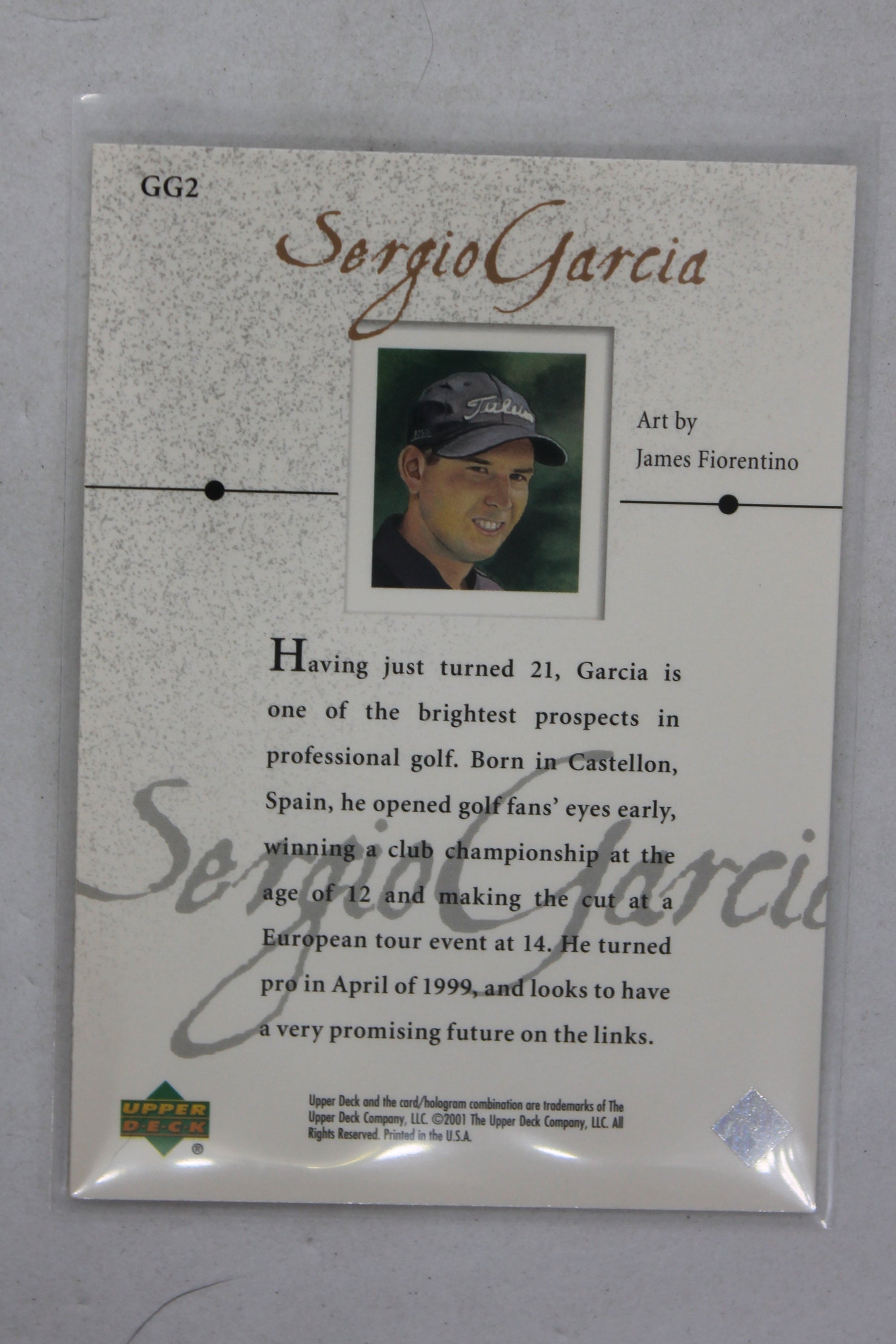 Sergio Garcia 2001 Upper Deck - Golf Gallery #GG2 (Rookie Year)