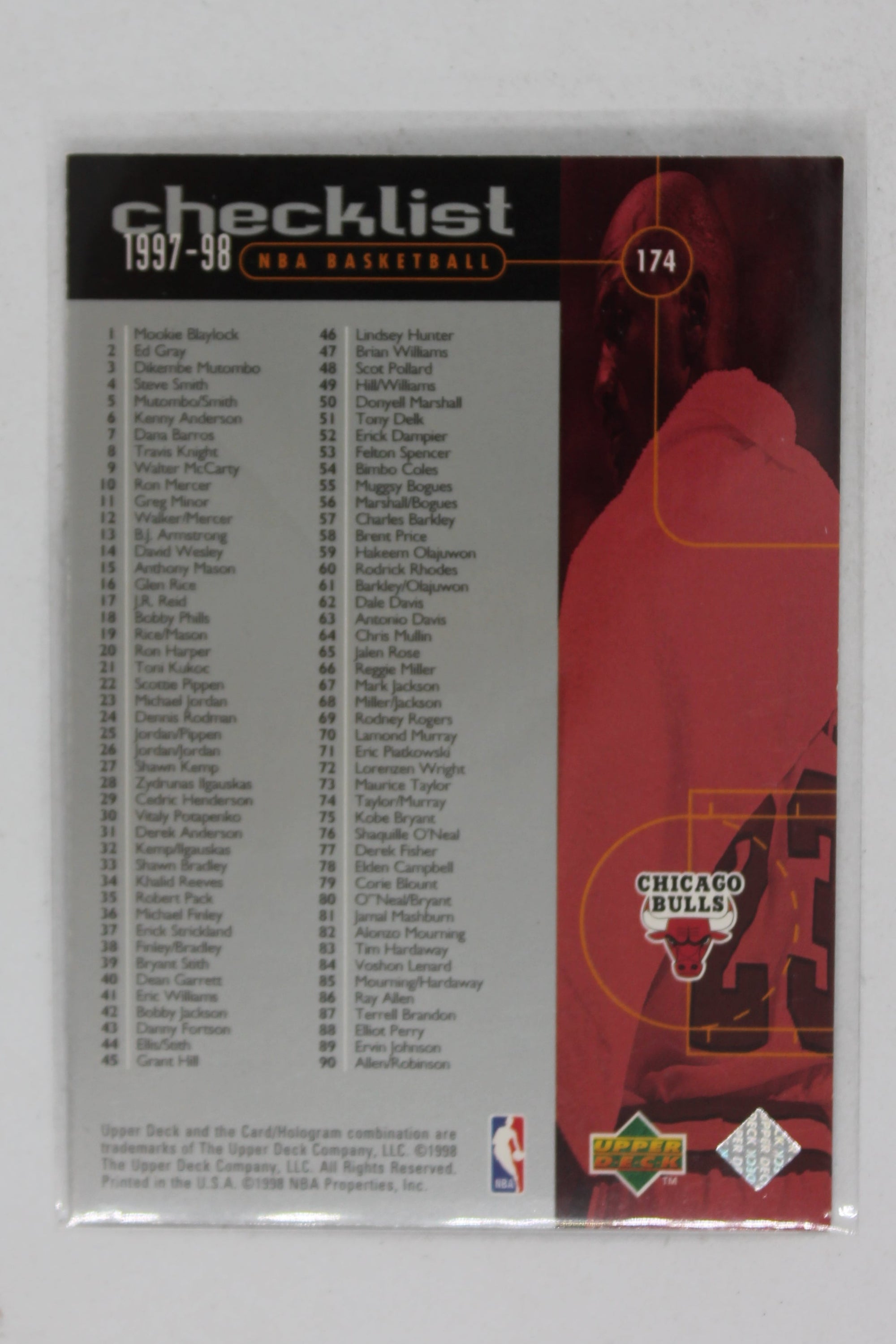 Michael Jordan 1998-99 Upper Deck - [Base] #174 Checklist