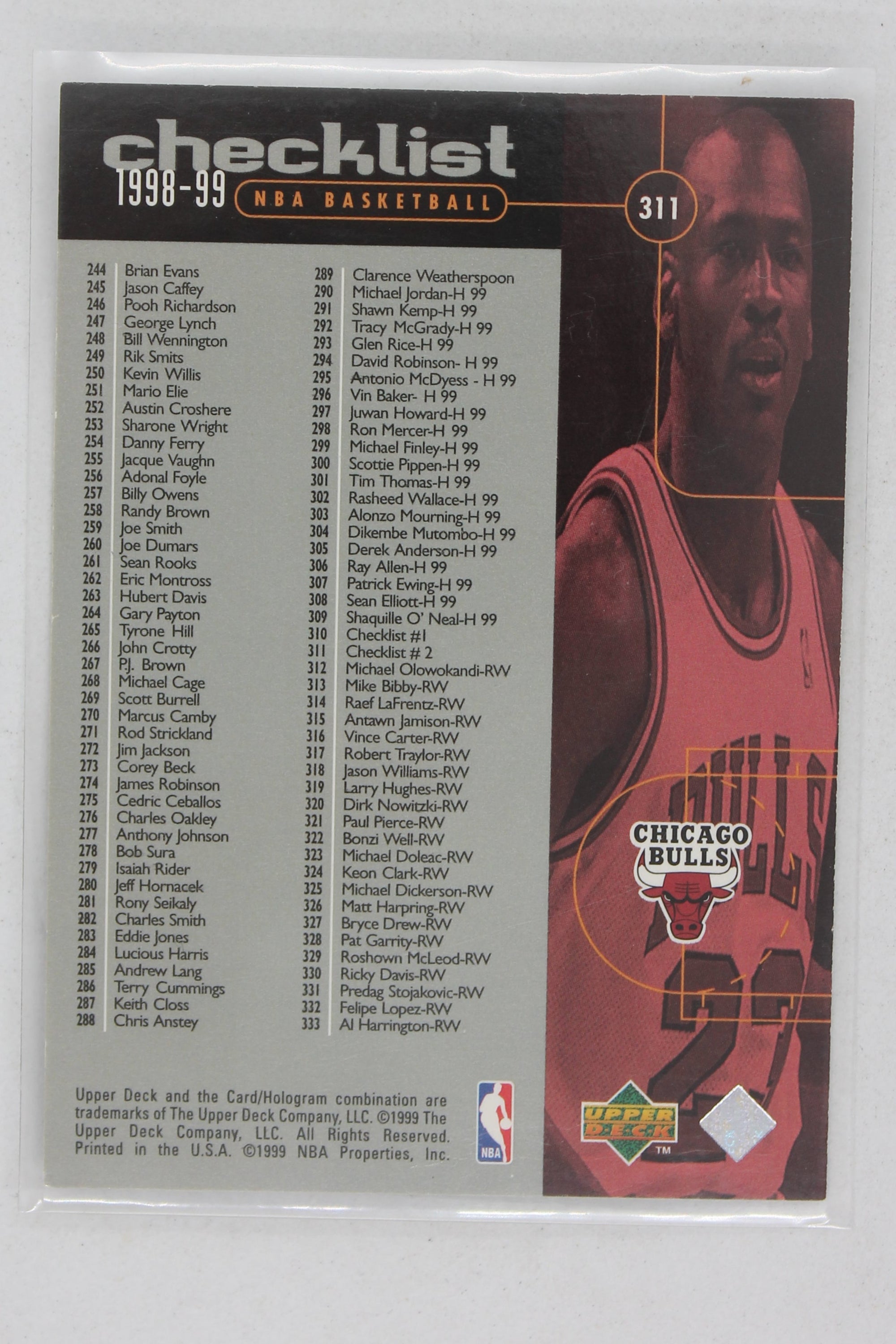 Michael Jordan 1998-99 Upper Deck - [Base] #311 Checklist