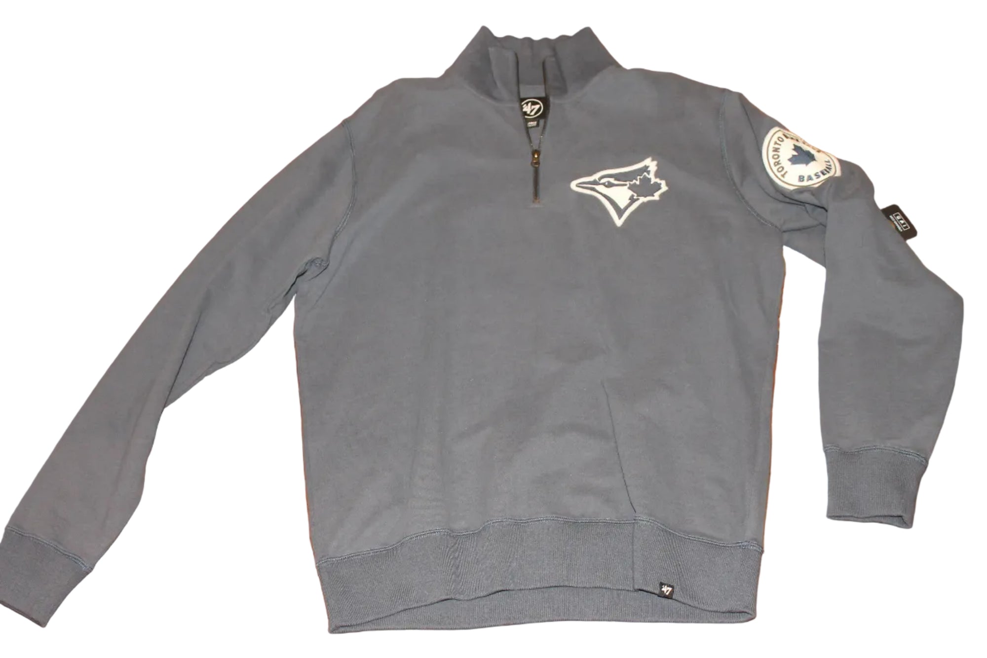 MLB Toronto Blue Jays Men's 1/4 Zip Sweatshirt  - '47 Brand - Grey - XLarge