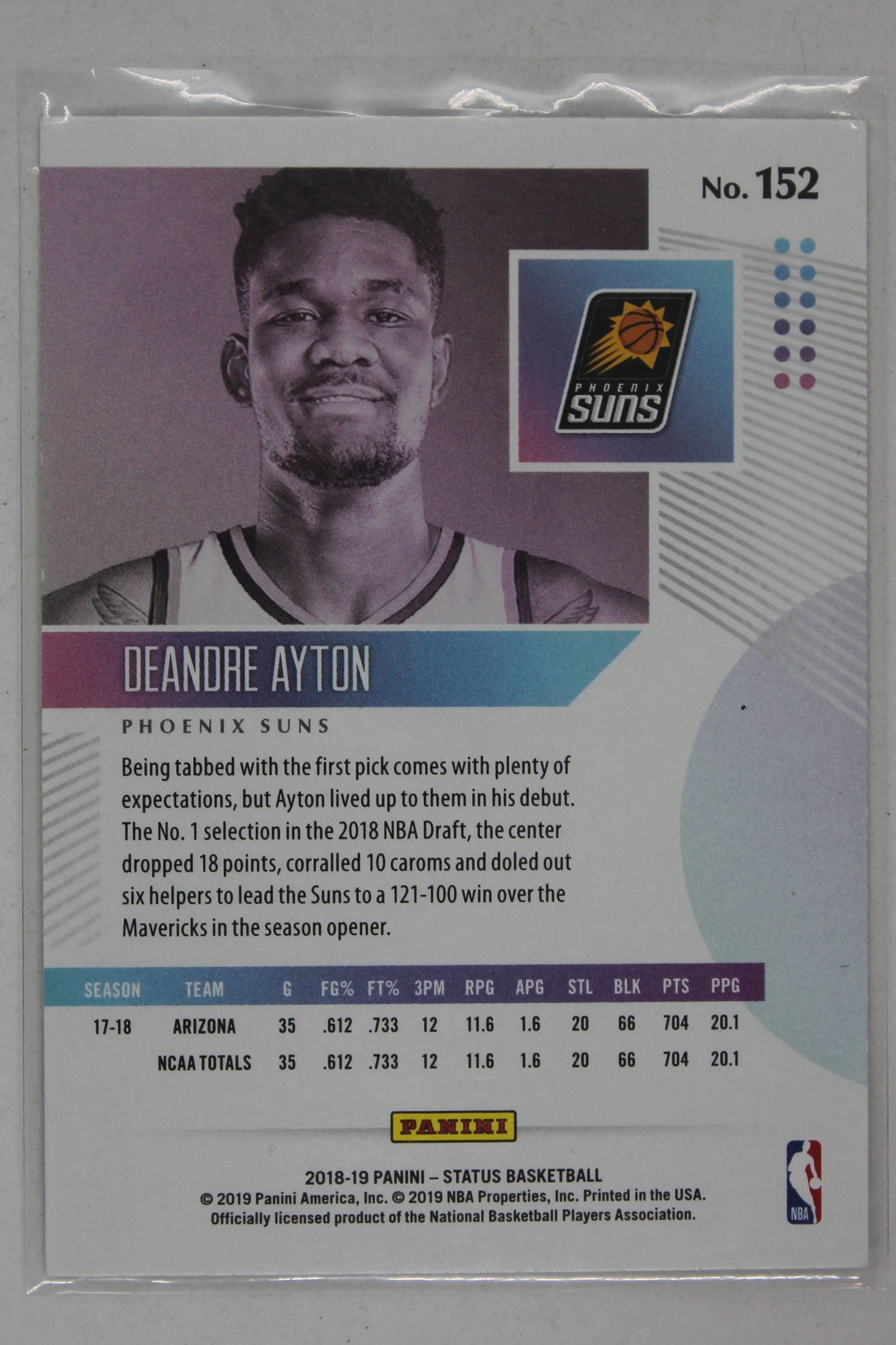 Deandre Ayton 2018-19 Panini Status - [Base] - Red #152 Rookies 2 - Rookie Card