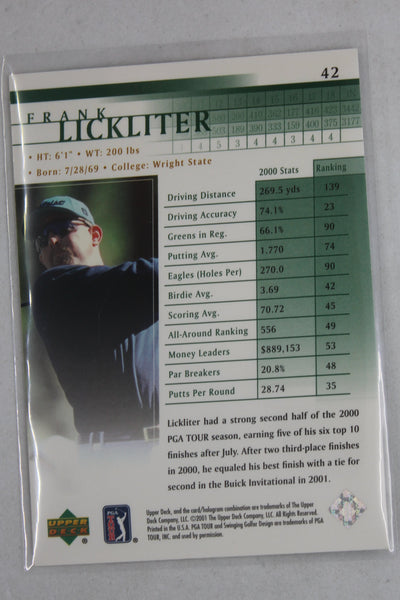 Frank Lickliter 2001 Upper Deck Rookie Card
