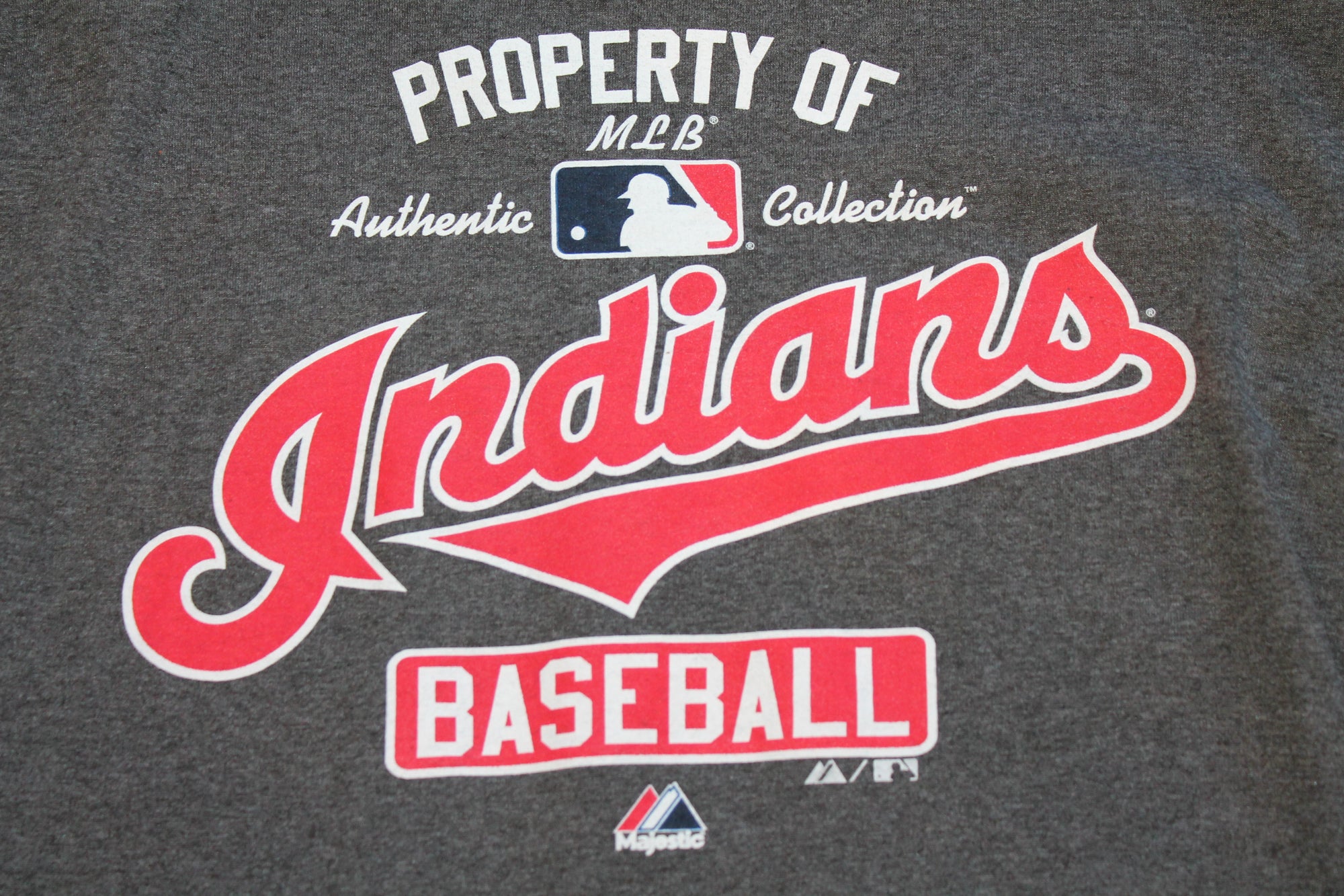 MLB Cleveland Indians Majestic Men's Long Sleeve "Property Of" Tee - Large