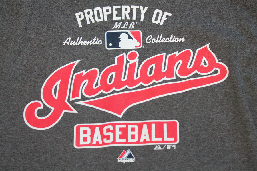 MLB Cleveland Indians Majestic Men's Long Sleeve "Property Of" Tee - Large