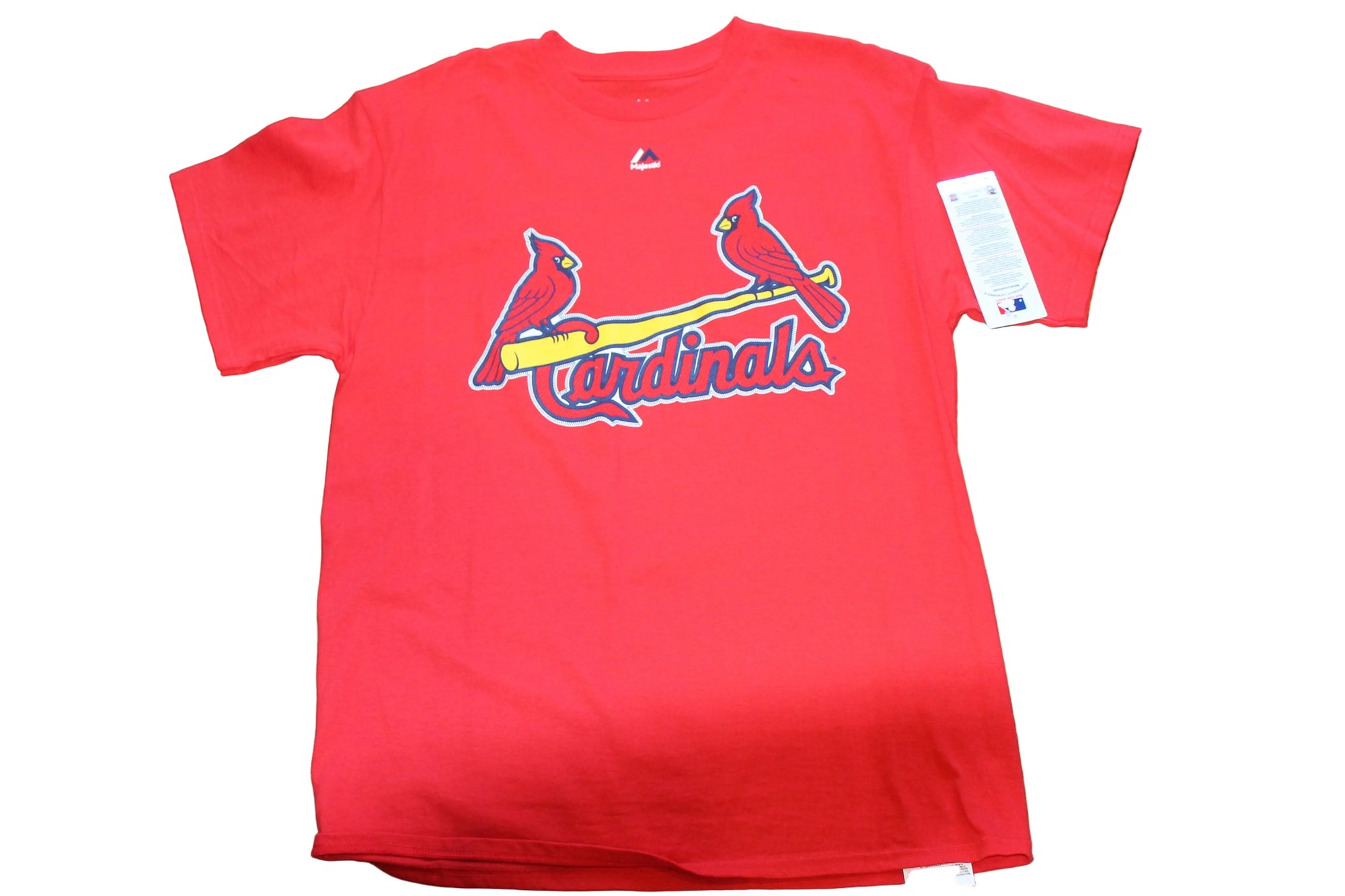MLB St. Louis Cardinals Majestic Men's Wordmark Tee  - Red - Large