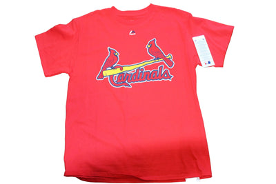 MLB St. Louis Cardinals Majestic Men's Wordmark Tee  - Red - Large