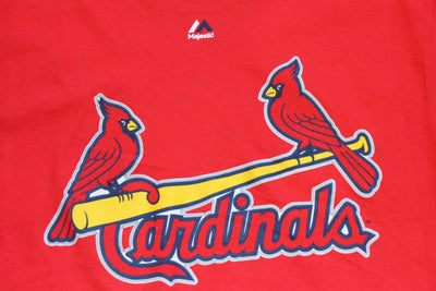 MLB St. Louis Cardinals Majestic Men's Wordmark Tee  - Red - Large