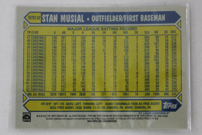MLB St. Louis Cardinals Stan Musial 2022 Topps Series 2 - 1987 Topps Chrome Silver Pack Series 2 Mojo #T87C2-92