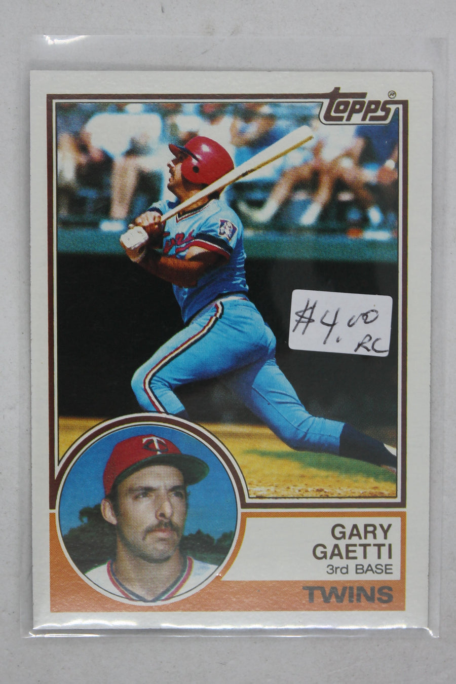 Gary Gaetti 1983 Topps Rookie Card - Minnesota Twins