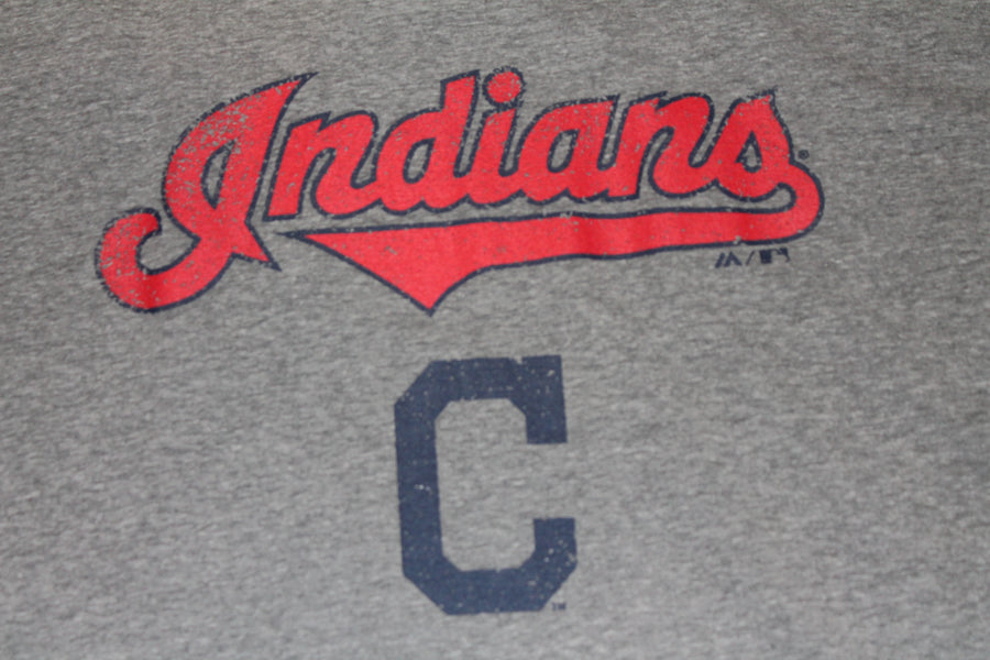 MLB Cleveland Indians Majestic Men's 3/4 Sleeve Tee - XXXLarge