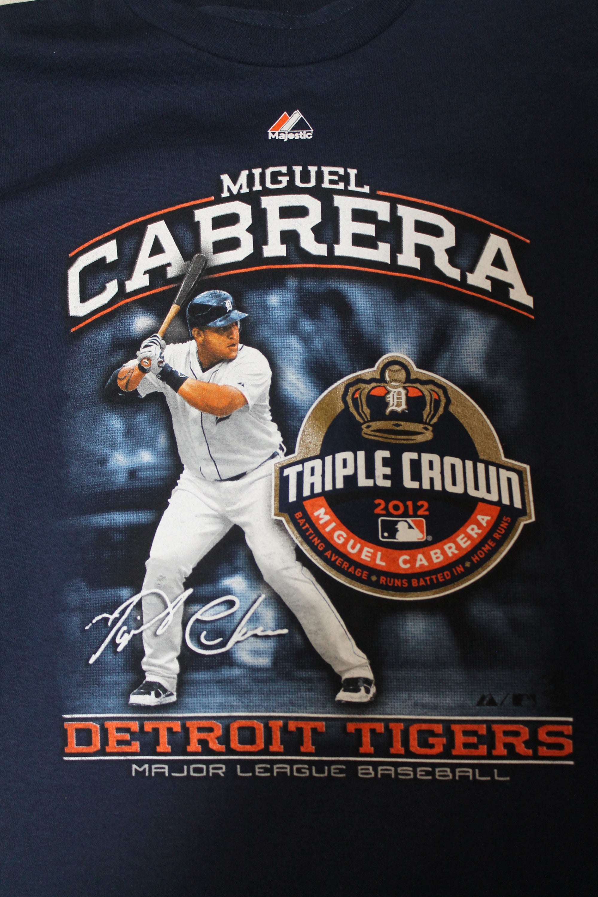 MLB - Men's Majestic Detroit Tigers Cabrera Triple Crown T-Shirt - Small