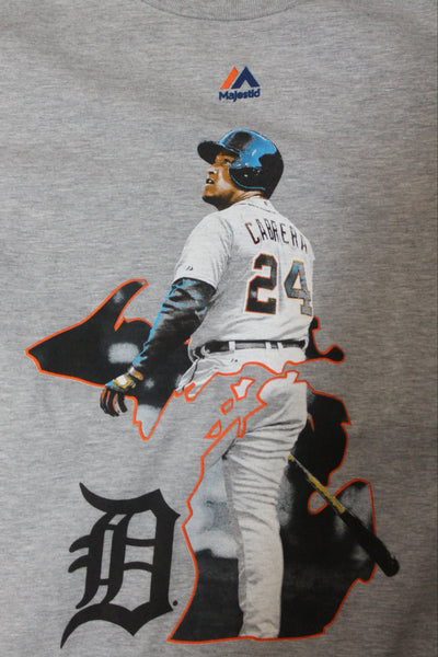 MLB - Men's Majestic Detroit Tigers Cabrera Michigan Map T-Shirt - Small