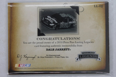 Dale Jarrett 2010 Press Pass Legends Lasting Legacies Copper #LLDJ Race-Used Firesuit Card