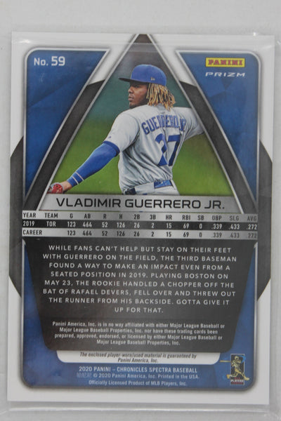 Vladimir Guerrero Jr. 2020 Panini Chronicles - Spectra - Silhouettes #59 Jersey Card