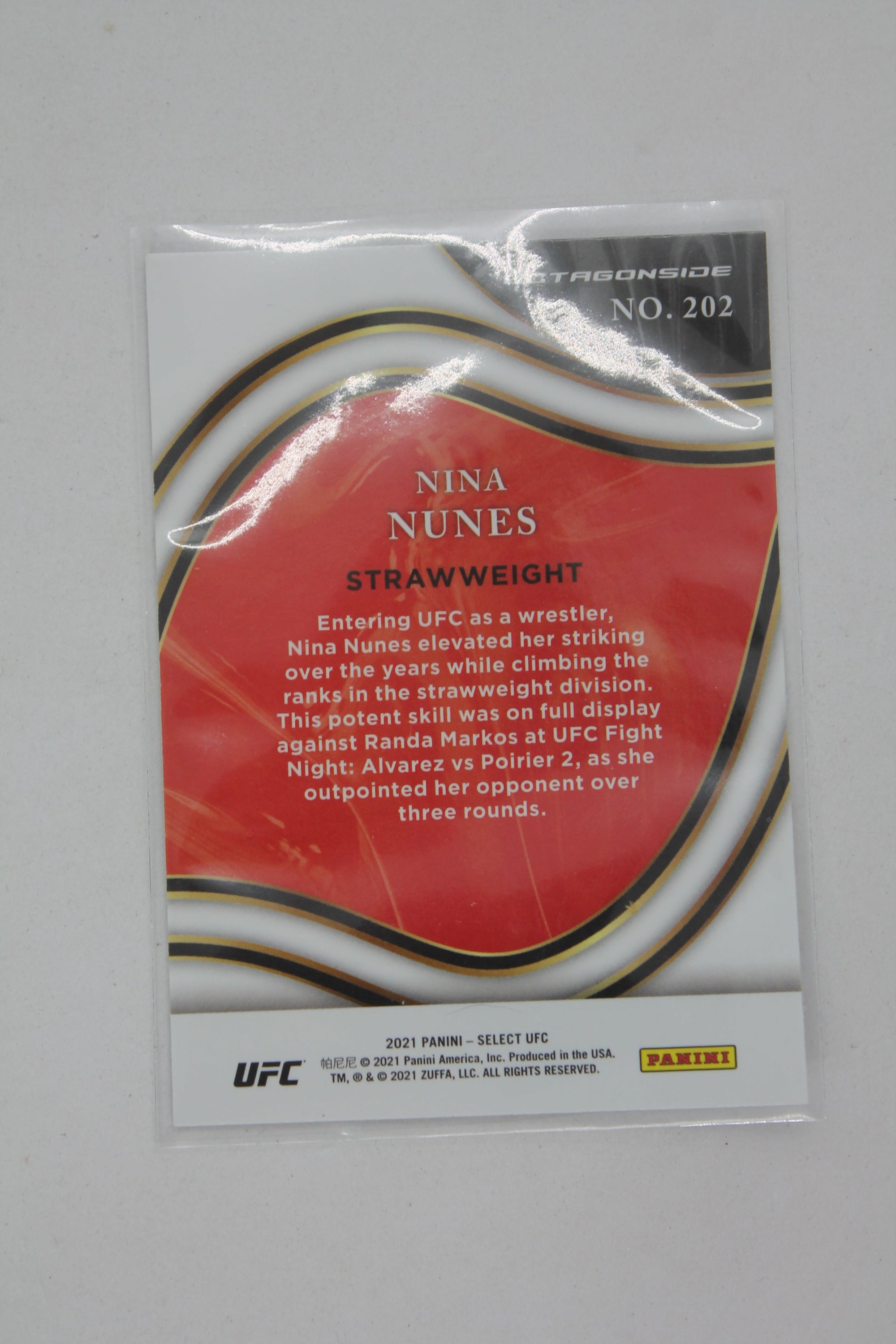Nina Nunes 2021 Panini Select UFC - [Base] - #202 - Rookie Card