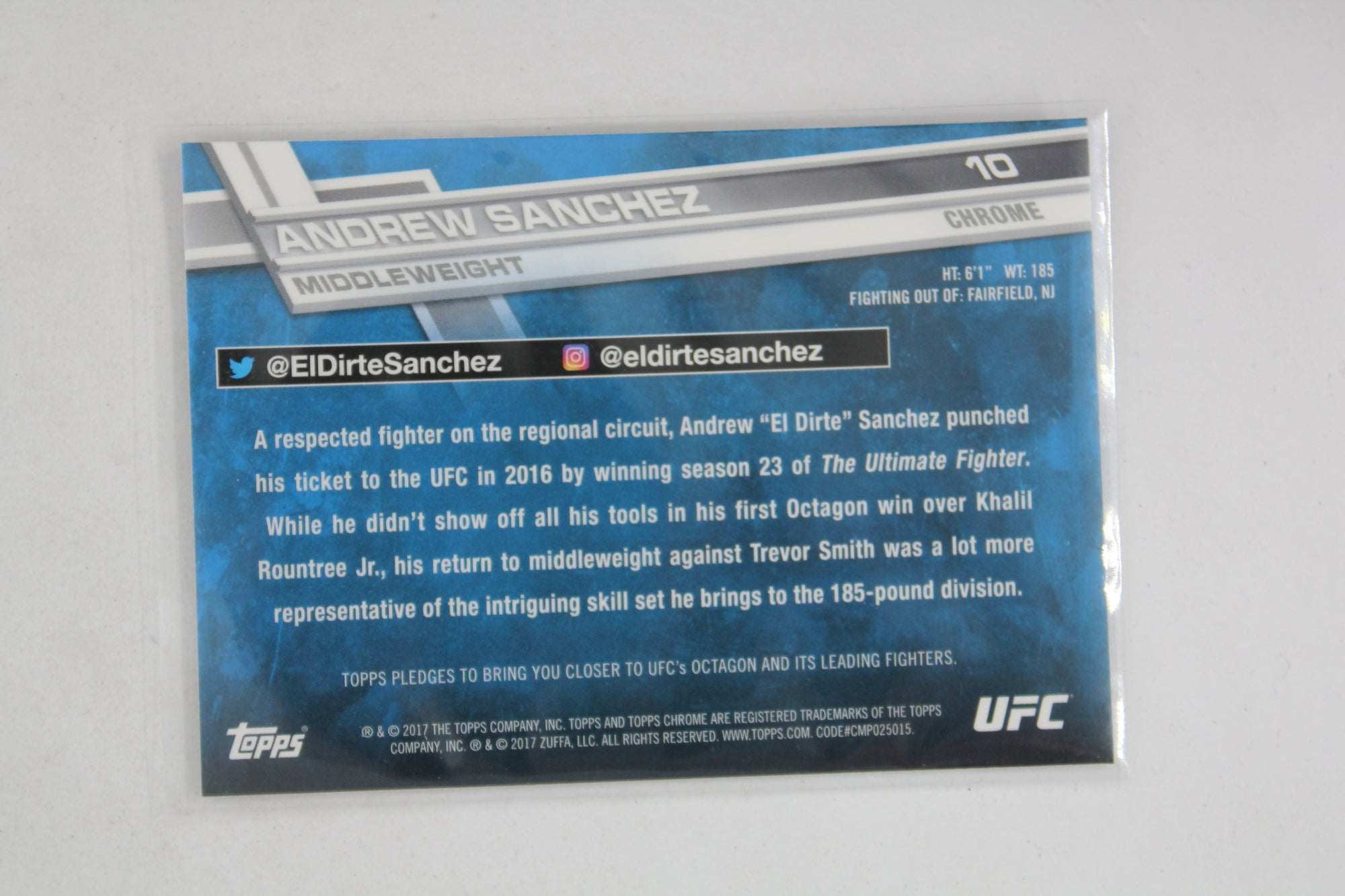 Andrew Sanchez 2017 Topps Chrome UFC - [Base] #10 - Rookie Card