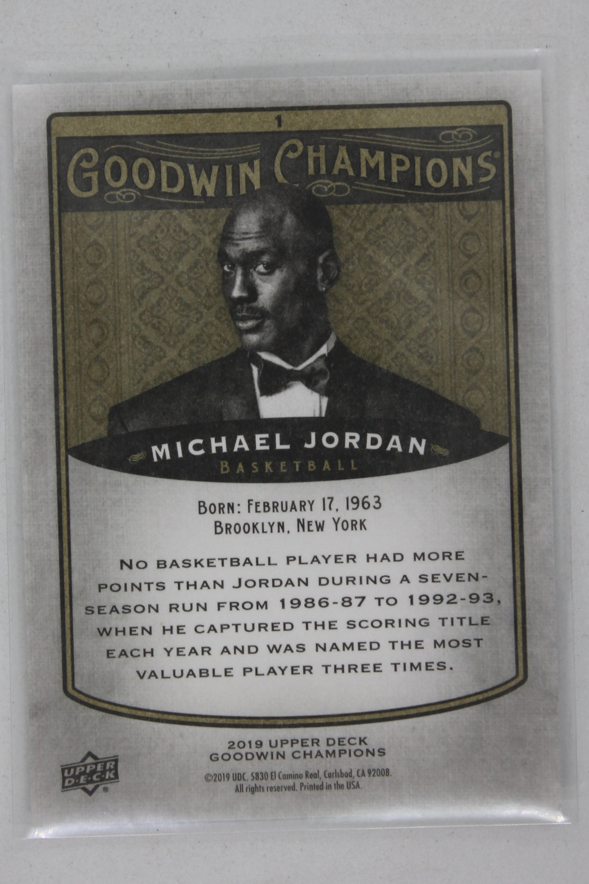 Michael Jordan 2019 Upper Deck Goodwin Champions - [Base] #1