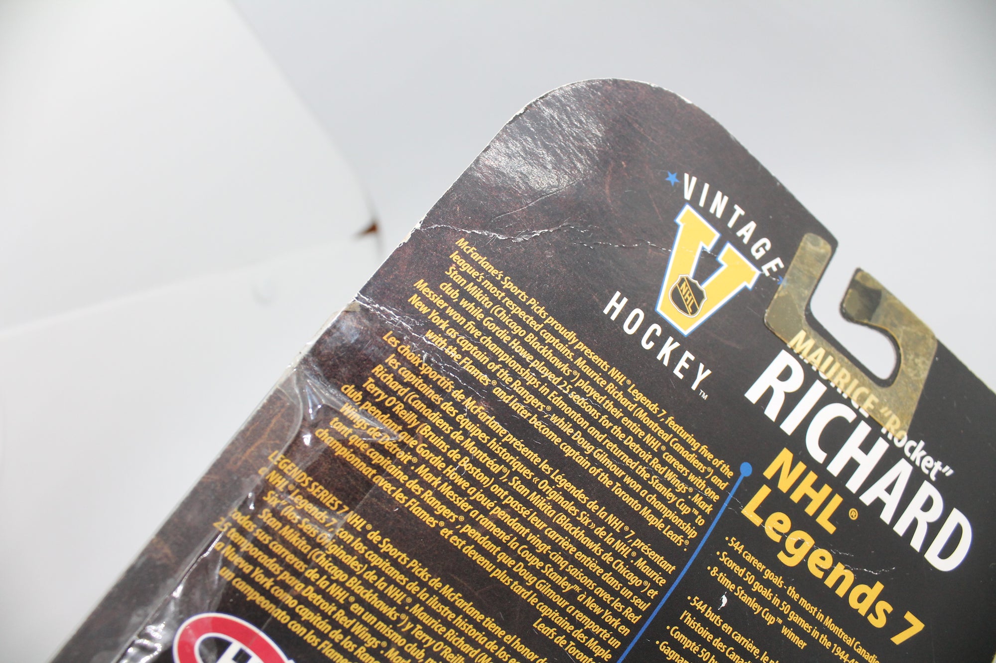 Maurice Richard Mcfarlane NHL Legends 7  Montreal Canadiens - Cardboard damage