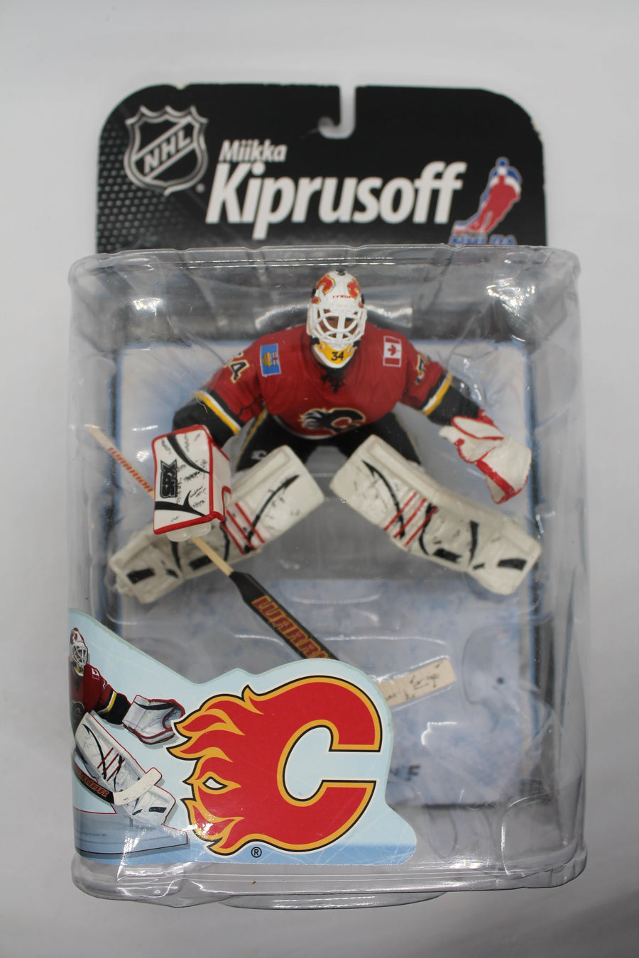 Miikka Kiprusoff McFarlane Series 22 - Calgary Flames (2009) - slight clamshell damage