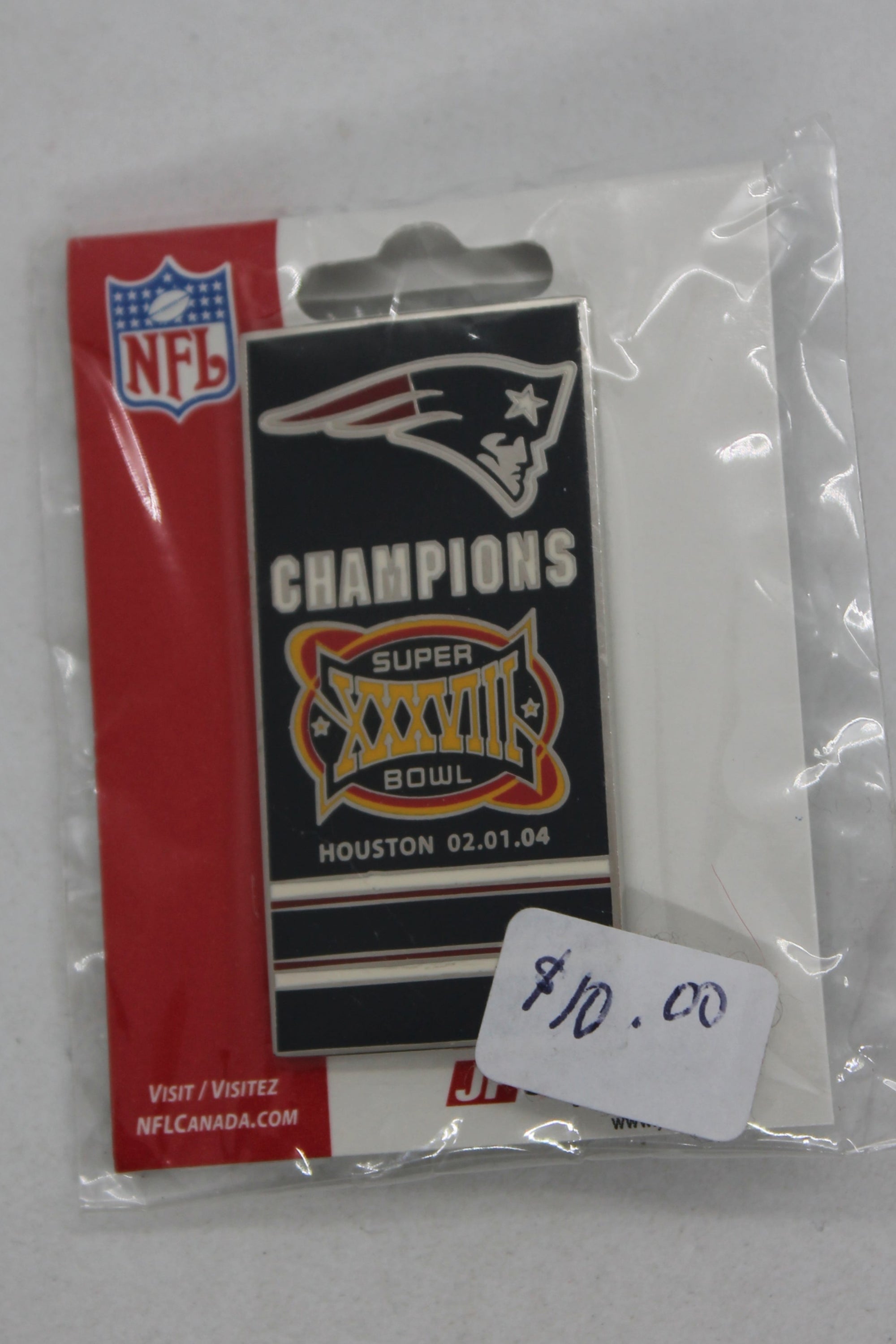 NFL New England Patriots Super Bowl XXXVIII Champions Pin - Houston 2004