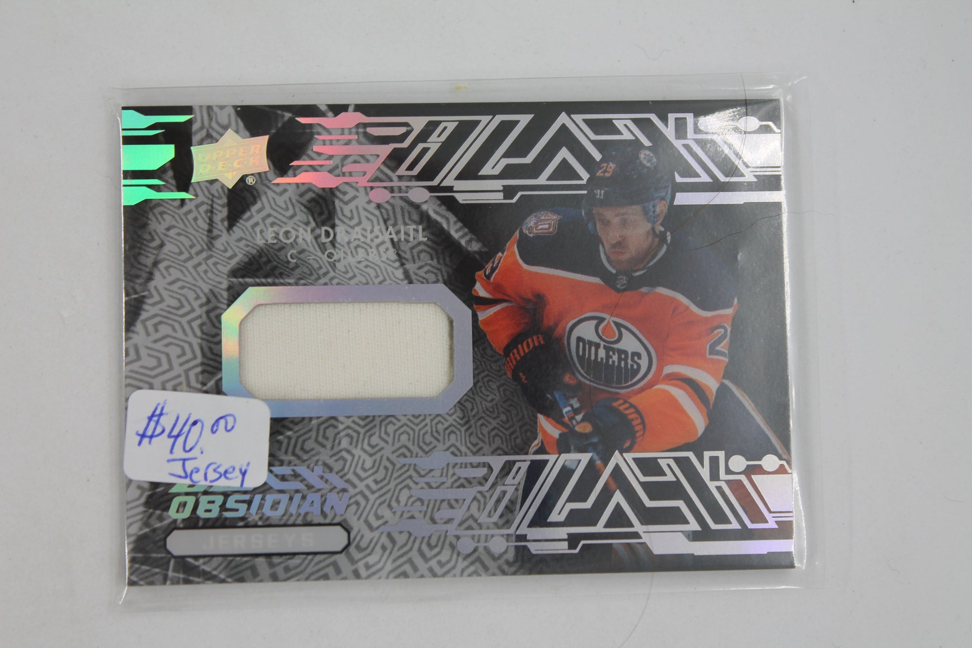 2019-20 SPX UD Black Obsidian Leon Draisaitl Jersey Card #OJ-LD