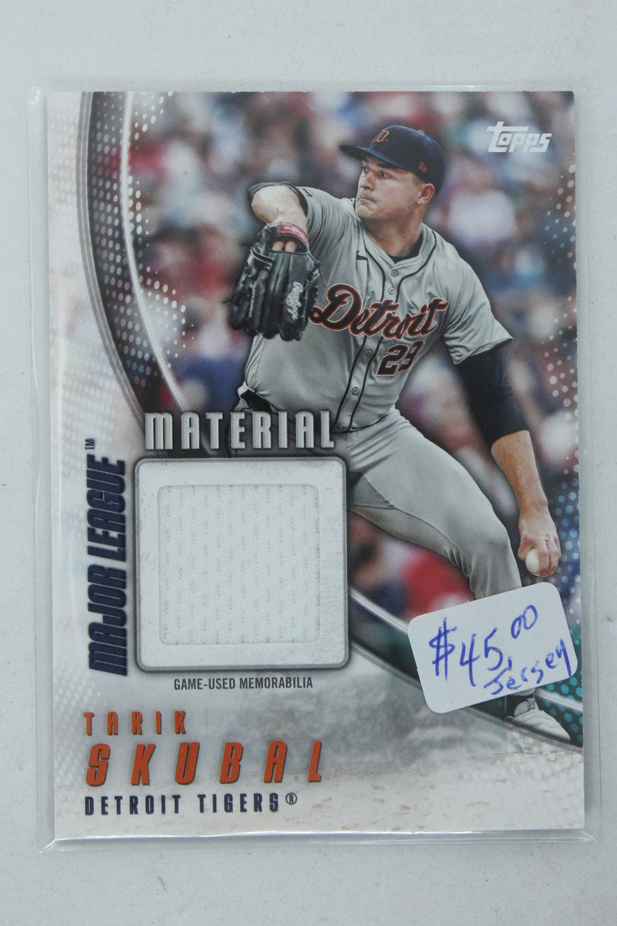 Tarik Skubal 2025 Topps Series 1 Jersey Card #MLM-TSK