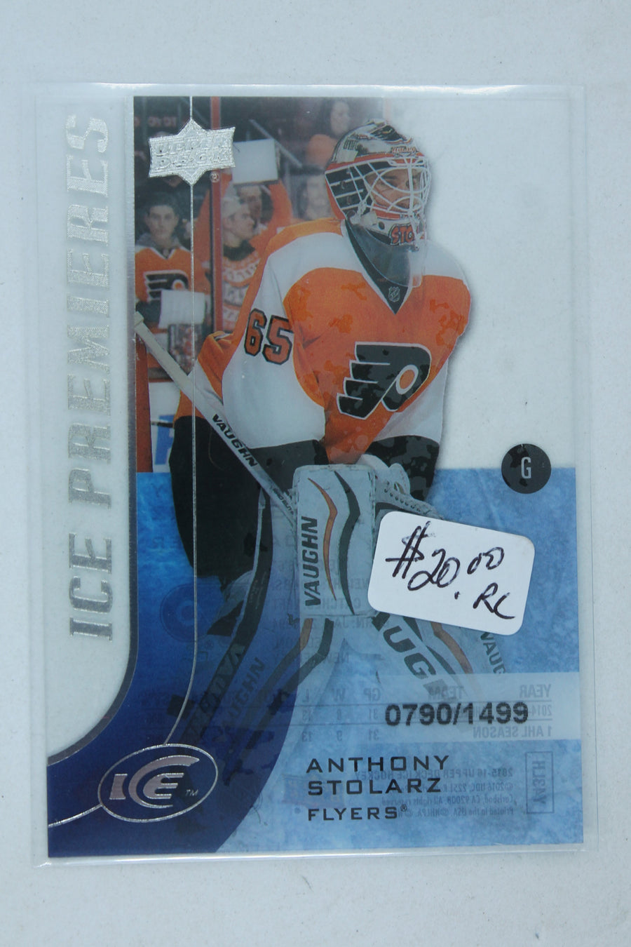 Anthony Stolarz 2015-16 Upper Deck Ice - Ice Premieres - Rookie Card  #0790/1,499