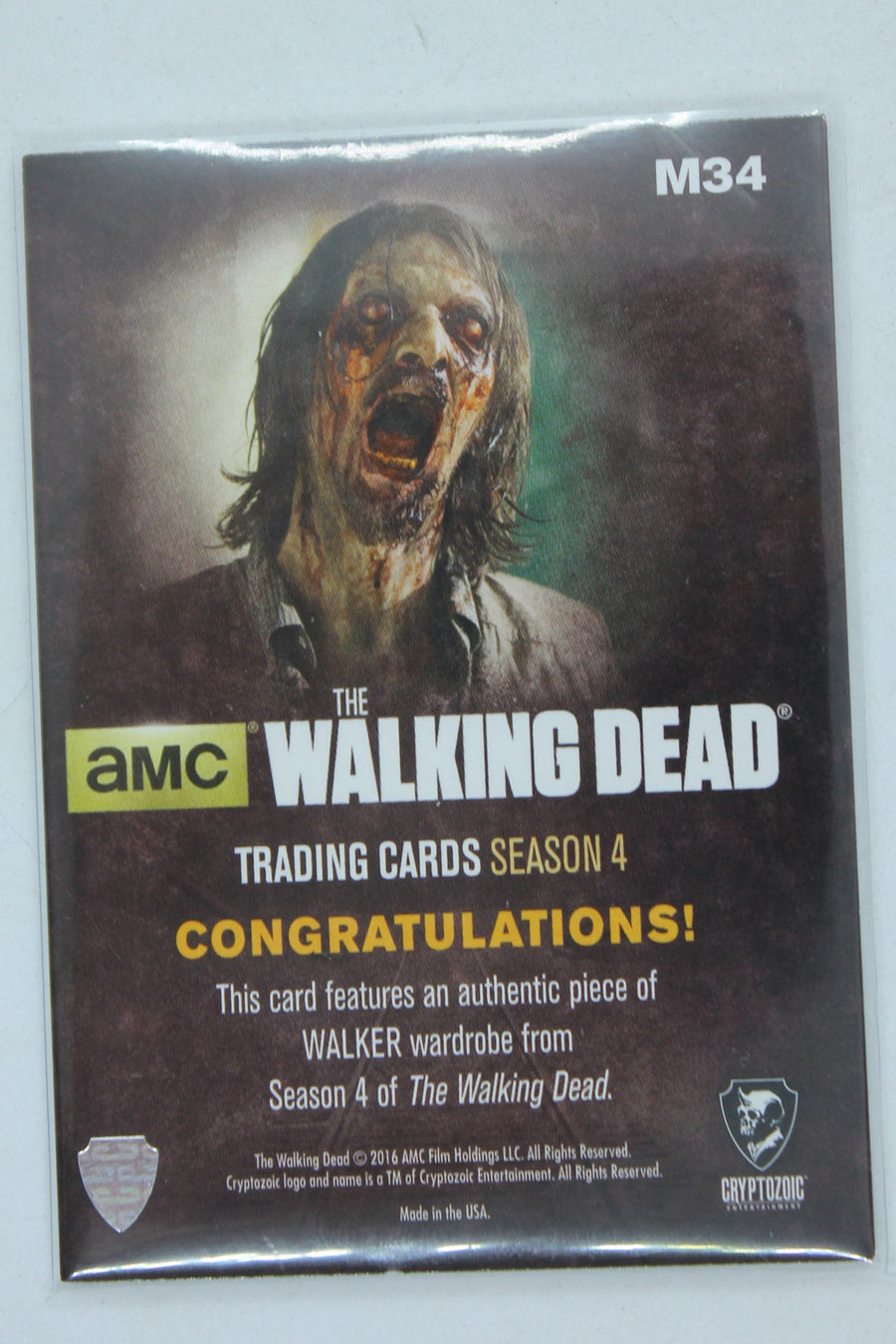 Walker 2016 Cryptozoic The Walking Dead Season 4 - Memorabilia Cards #M34