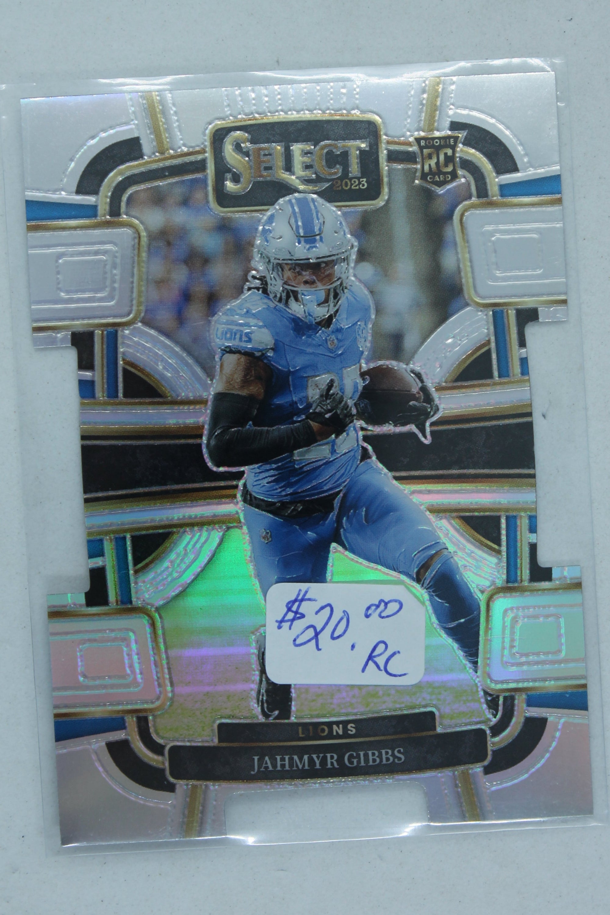 Jahmyr Gibbs 2023 Panini Select Silver Prizm Die-Cut Concourse Rookie Card