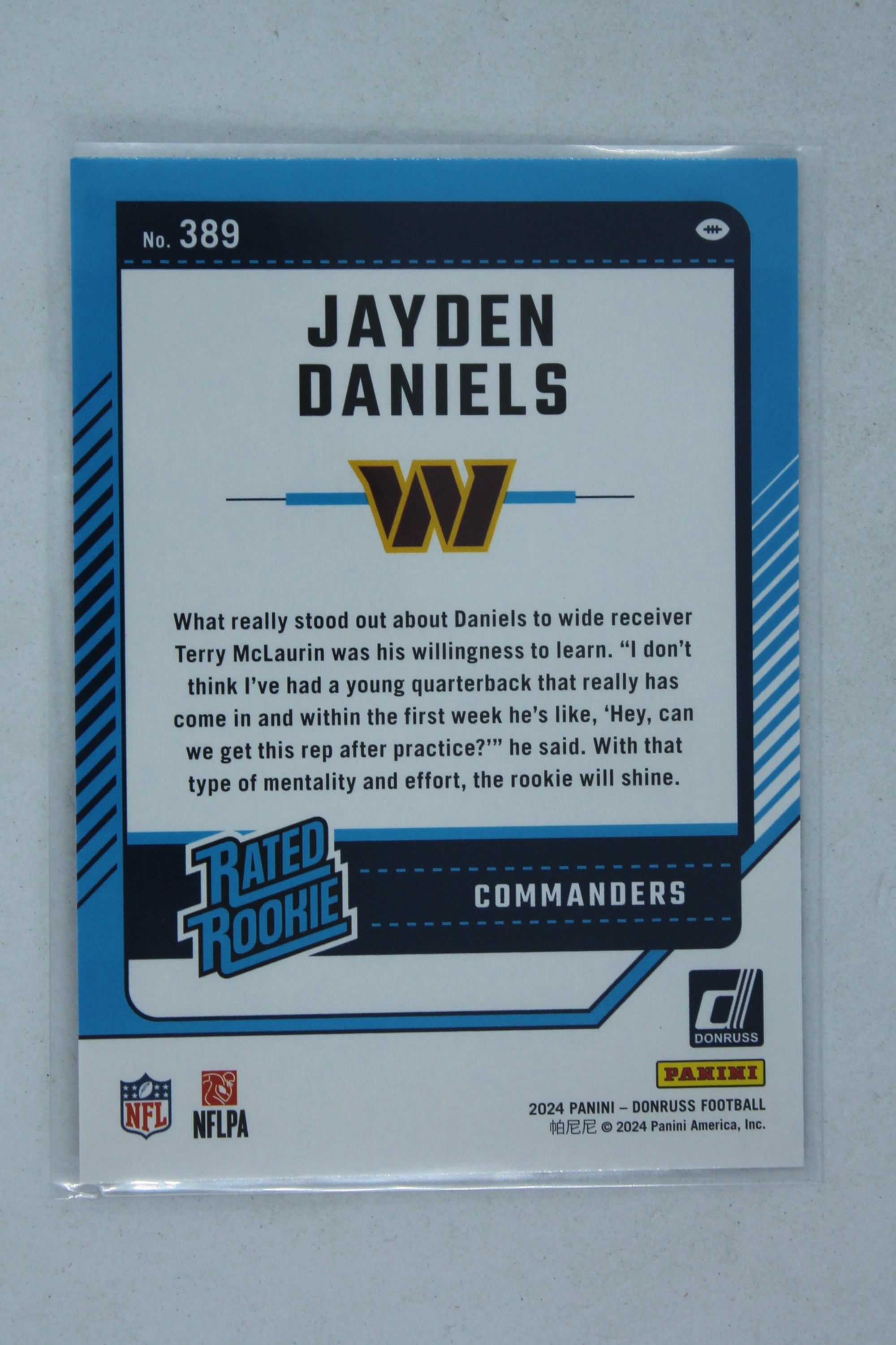 Jayden Daniels 2024 Panini Donruss - Rated Rookie Rookie Card