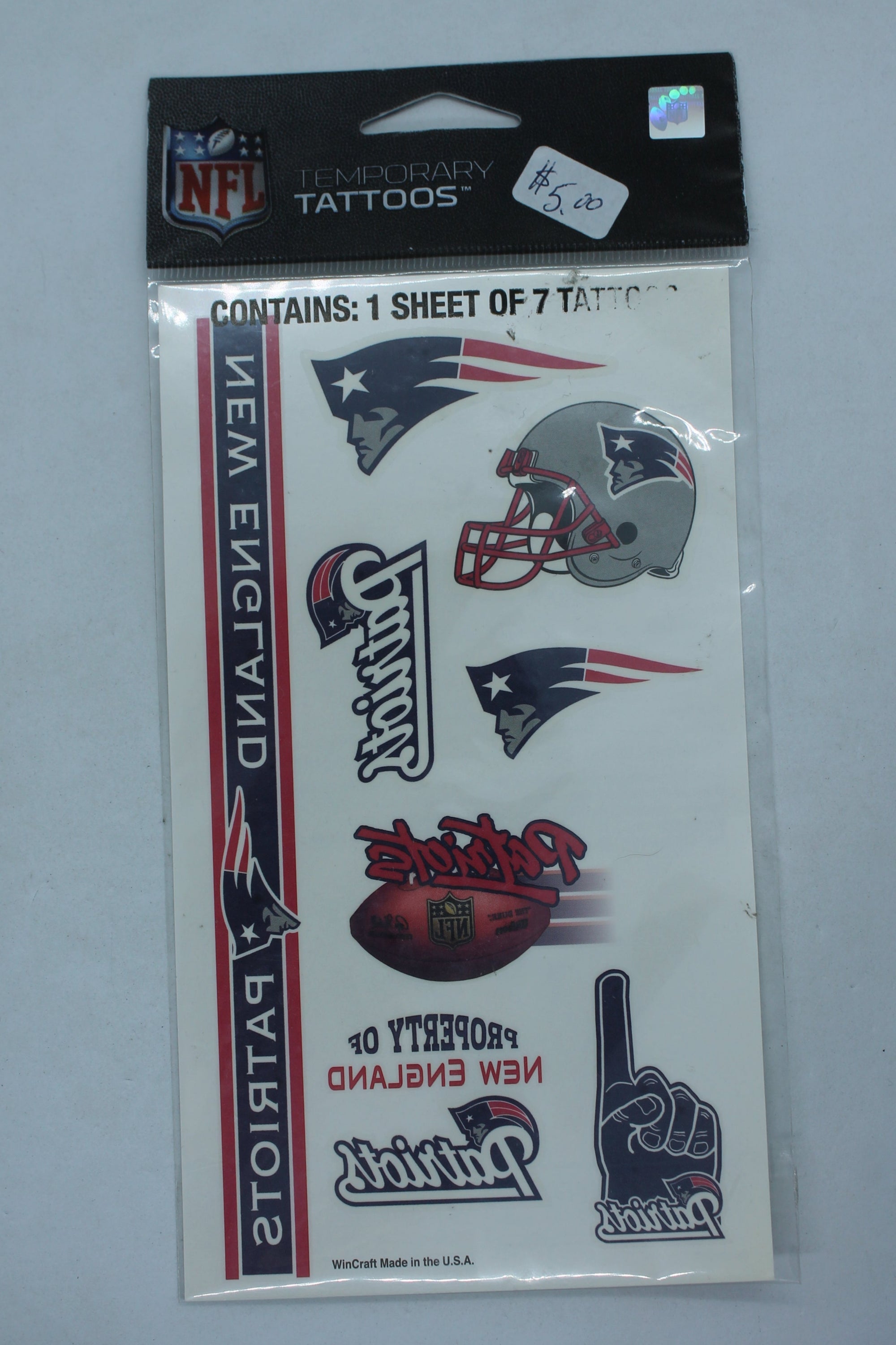 NFL New England Patriots Temporary Tattoos