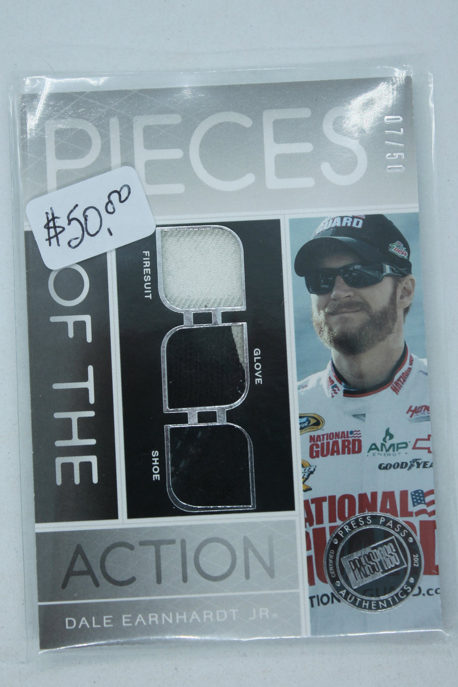 Dale Earnhardt Jr. 2012 Press Pass Redline - Pieces of the Action - Silver  #7/50