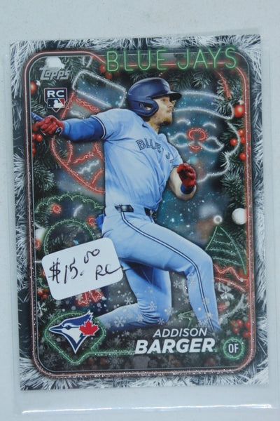 Addison Barger 2024 Topps Holiday Rookie Card
