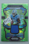 Jahmyr Gibbs 2023 Panini Prizm - Premier Jerseys - Neon Green Pulsar Prizm Rookie Year Card