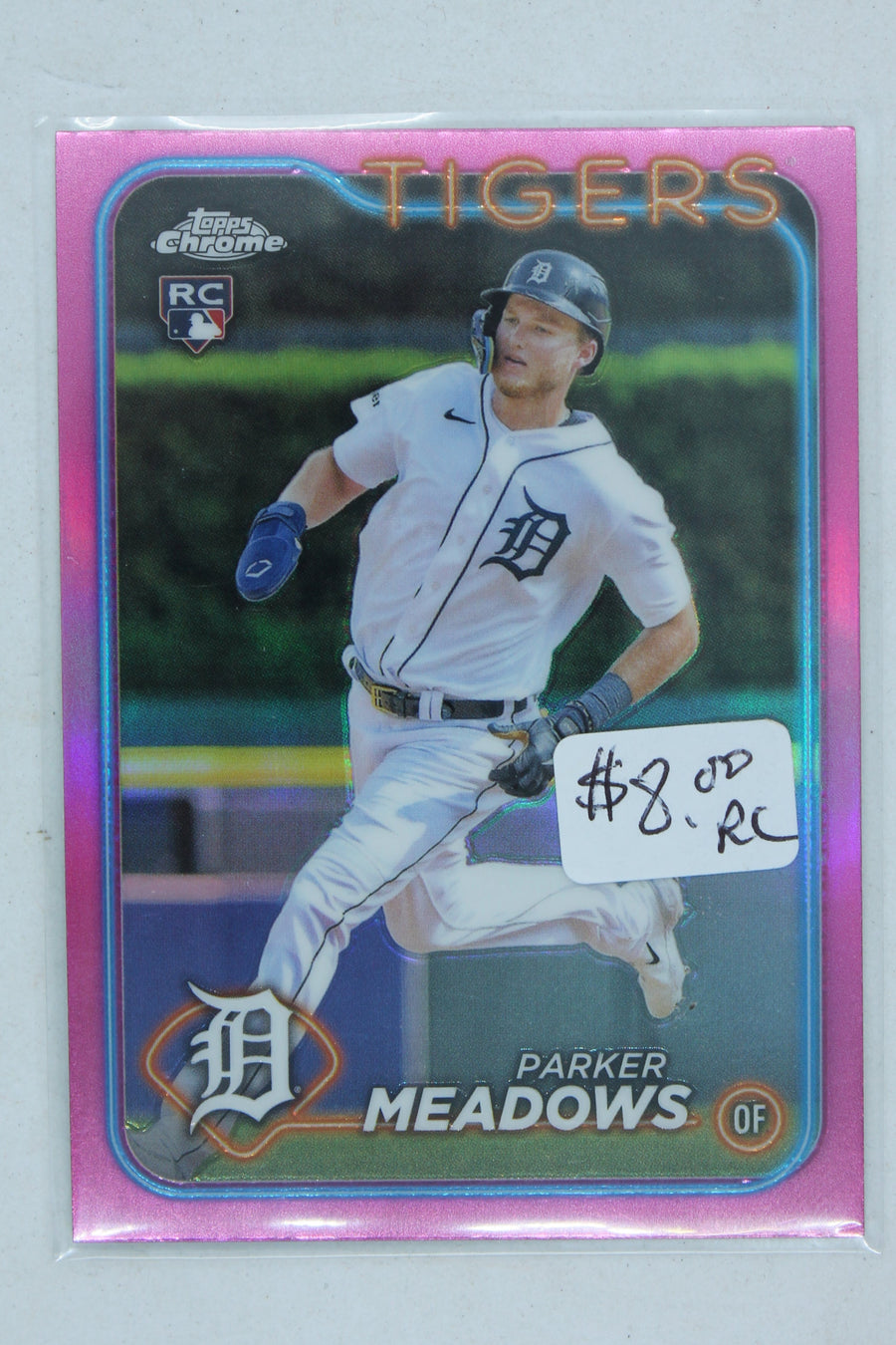 Parker Meadows 2024 Topps Chrome - Pink Refractor Rookie Card