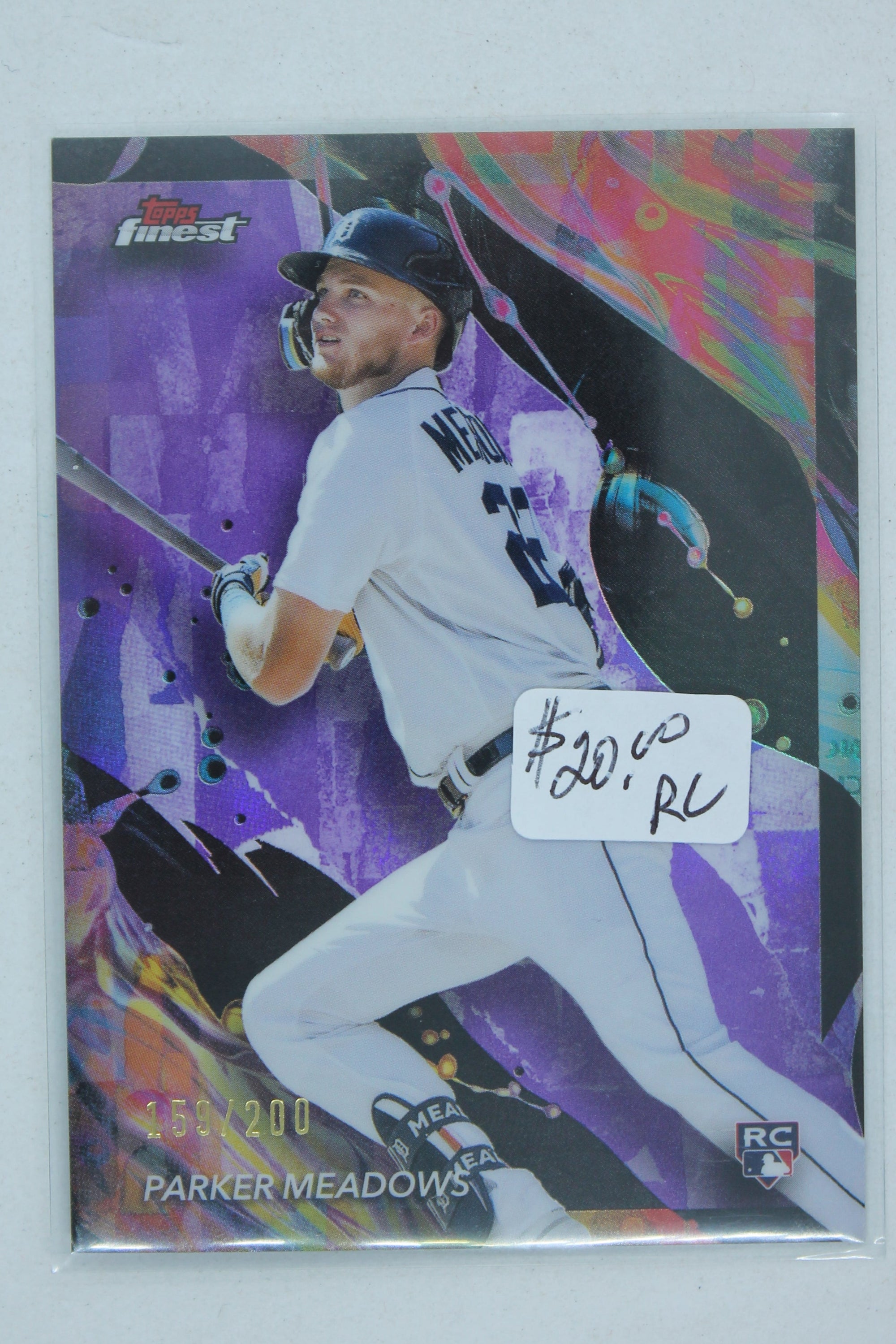 Parker Meadows 2024 Topps Finest - Purple Refractor Rookie Card #159/200