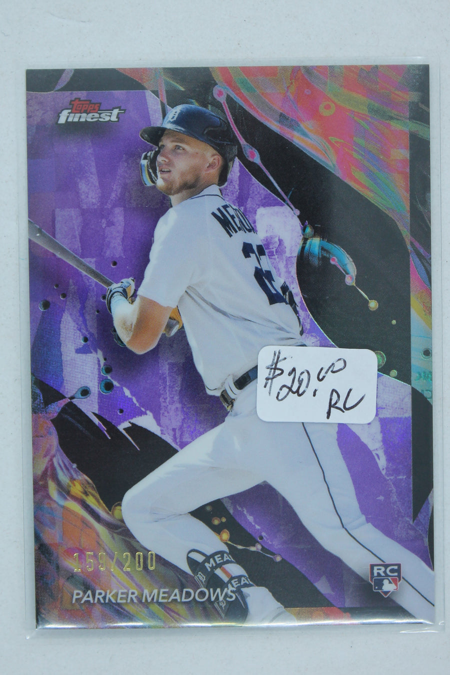 Parker Meadows 2024 Topps Finest - Purple Refractor Rookie Card #159/200