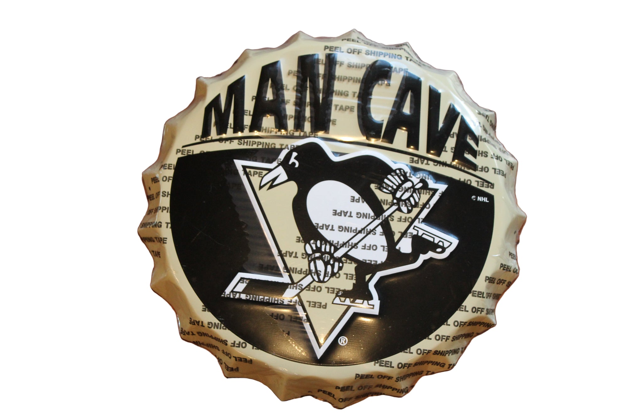 NHL Pittsburgh Penguins  Bottle Cap "Man Cave" Wall Logo Sign (16")