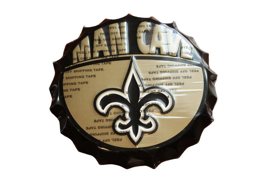 NFL New Orleans Saints Bottle Cap "Man Cave" Wall Logo Sign (16")