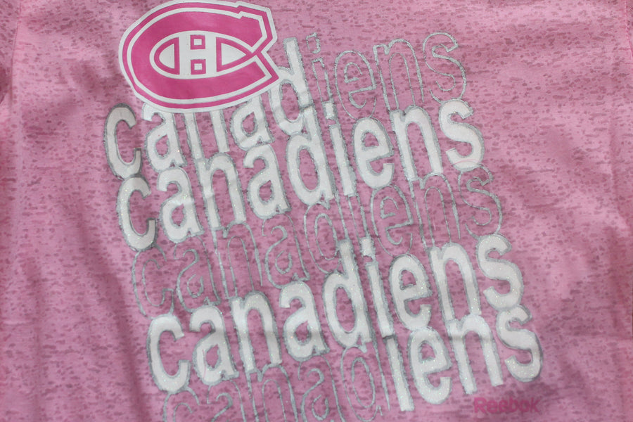 NHL Montreal Canadiens Youth Girl's Reebok Tee - Pink