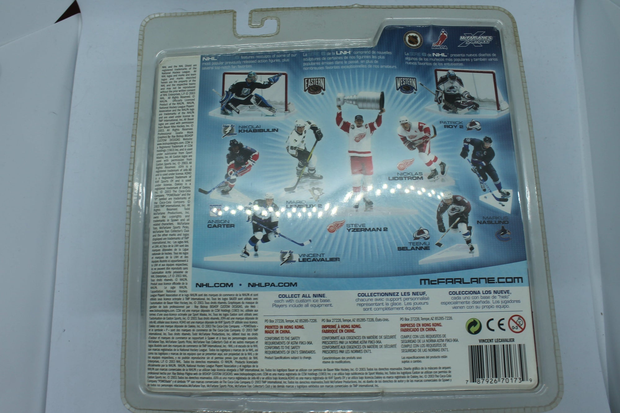 McFarlane Vincent Lecavalier 6" Action Figure 2003 - Tampa Bay Lightning - Yellowed Clamshell