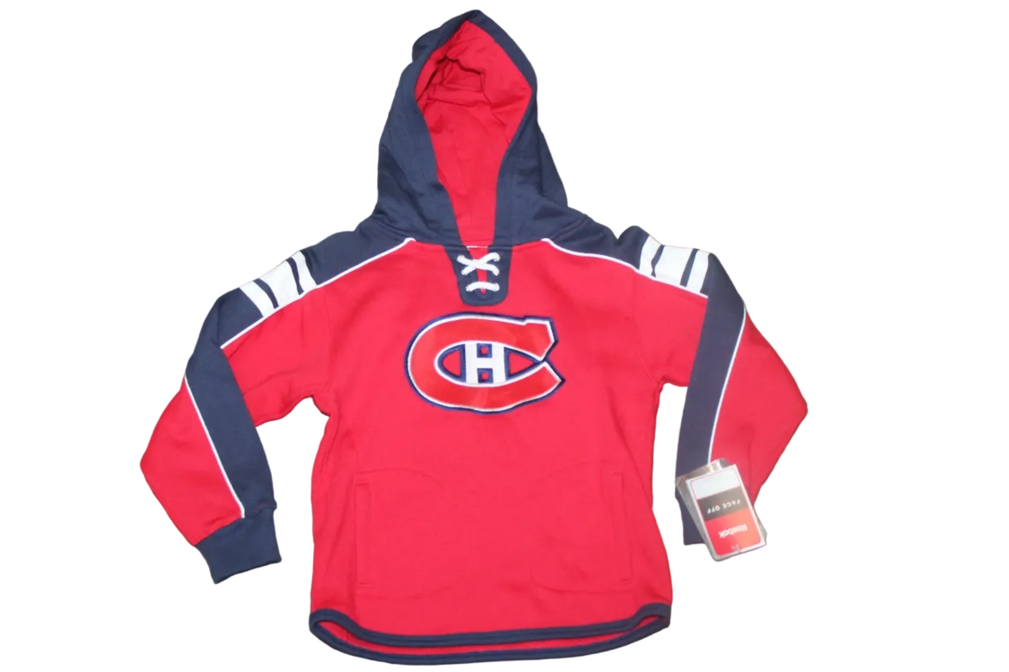 NHL Montreal Canadiens Kids Reebok Prime Fleece Lacer Hoodie