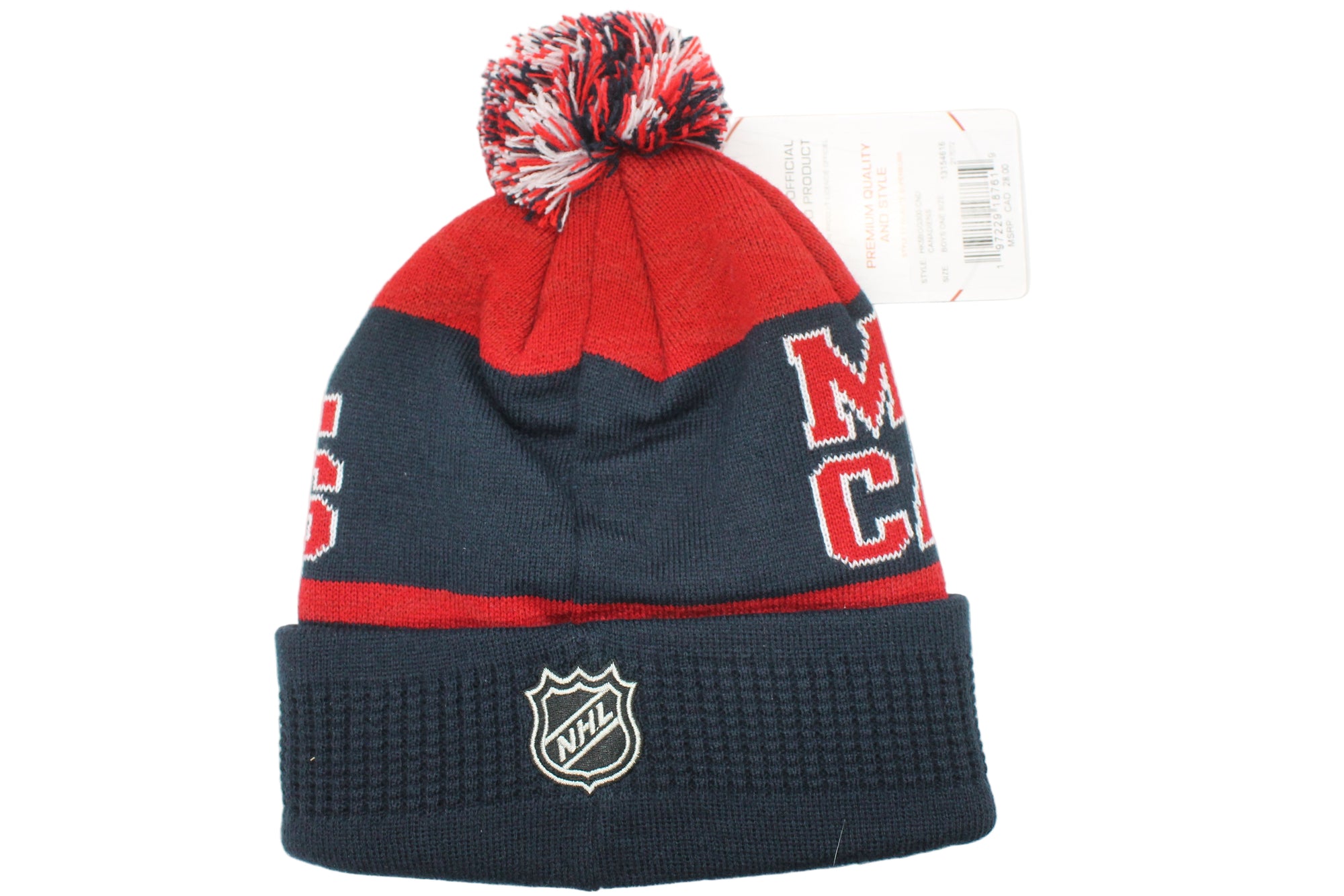 NHL Montreal Canadiens Youth Puck Pattern Toque with Pom