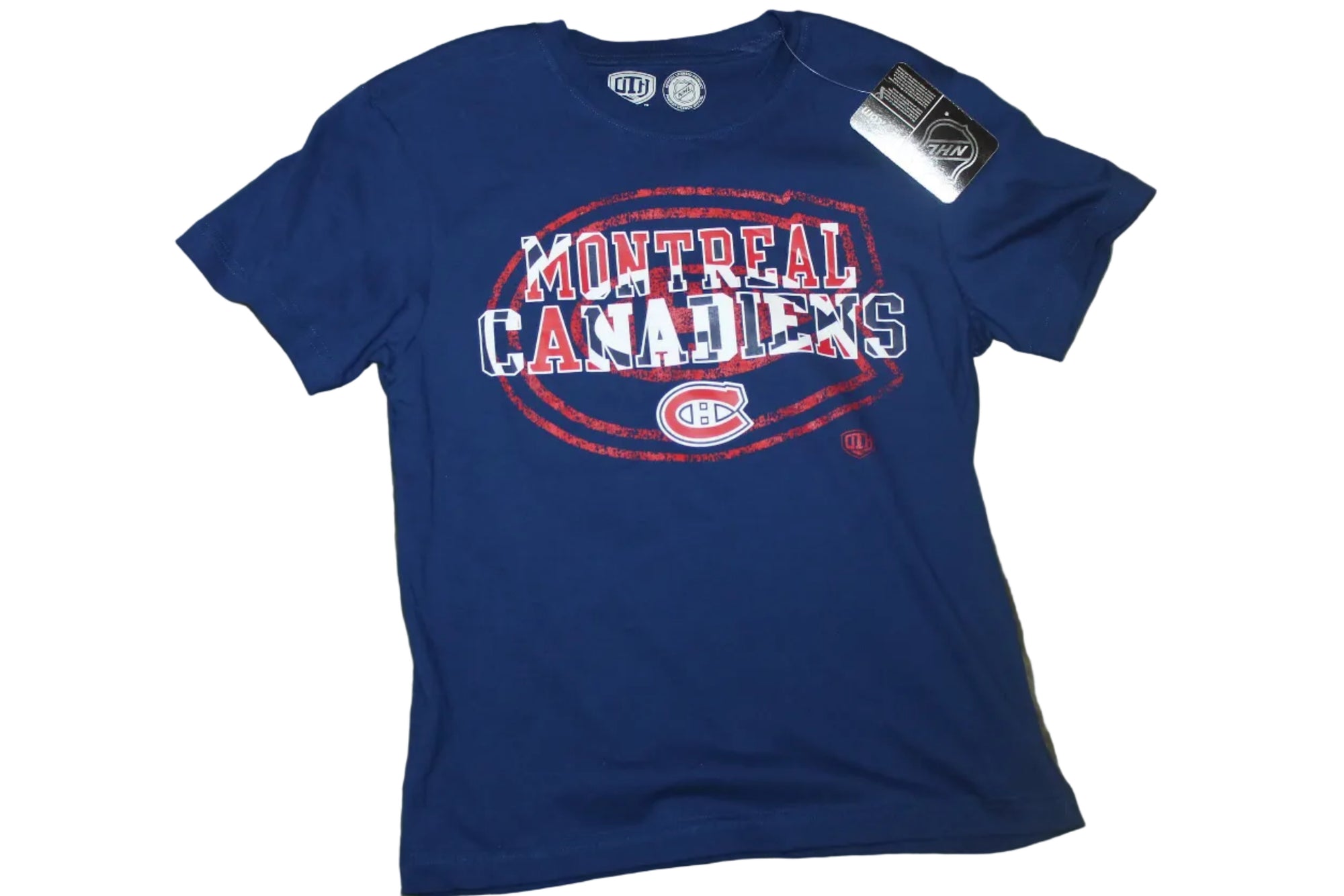 NHL Montreal Canadiens Youth Retro Old Time Hockey Double Logo Tee