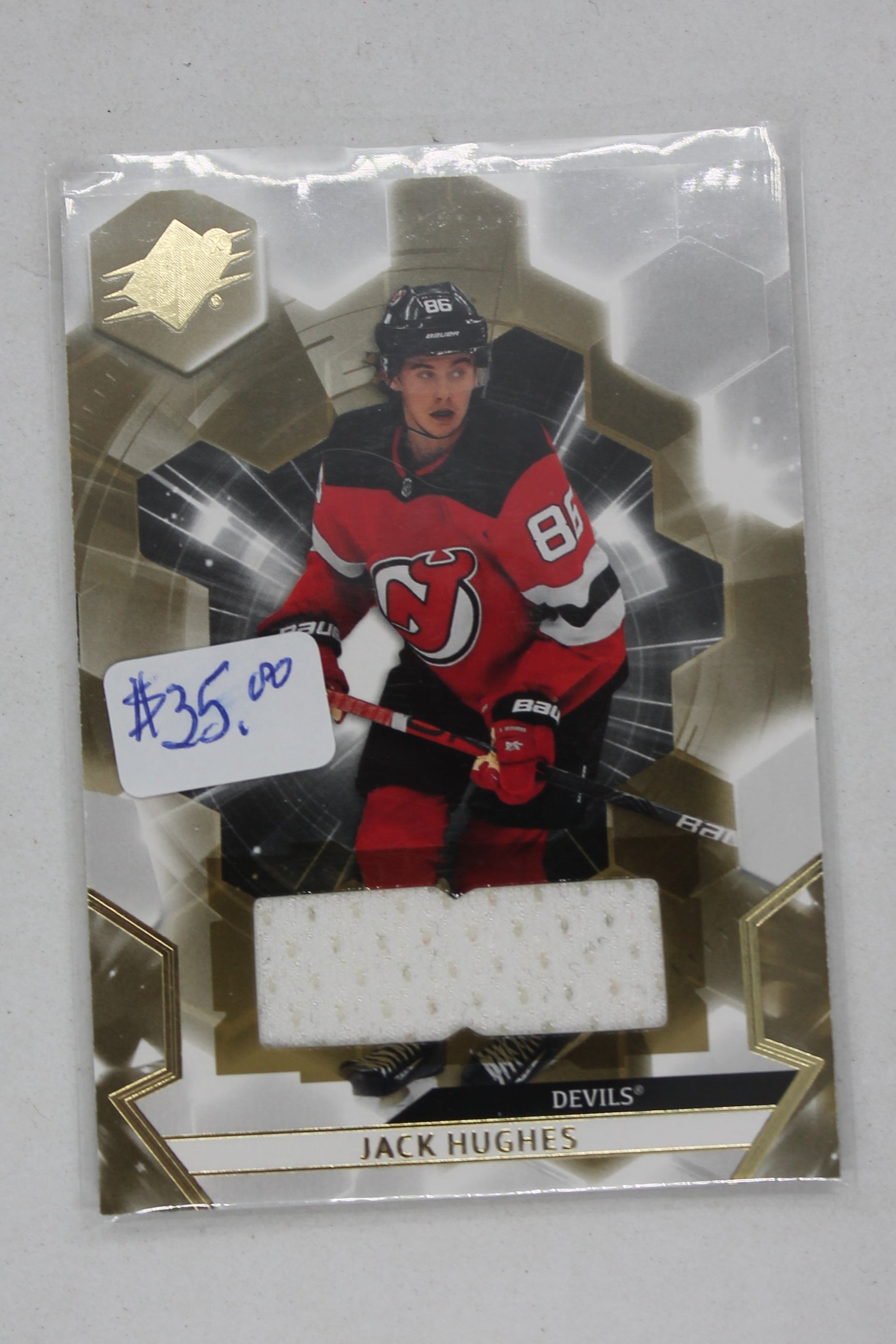 Jack Hughes 2020-21 SPx - Memorabilia #86 Jersey Card