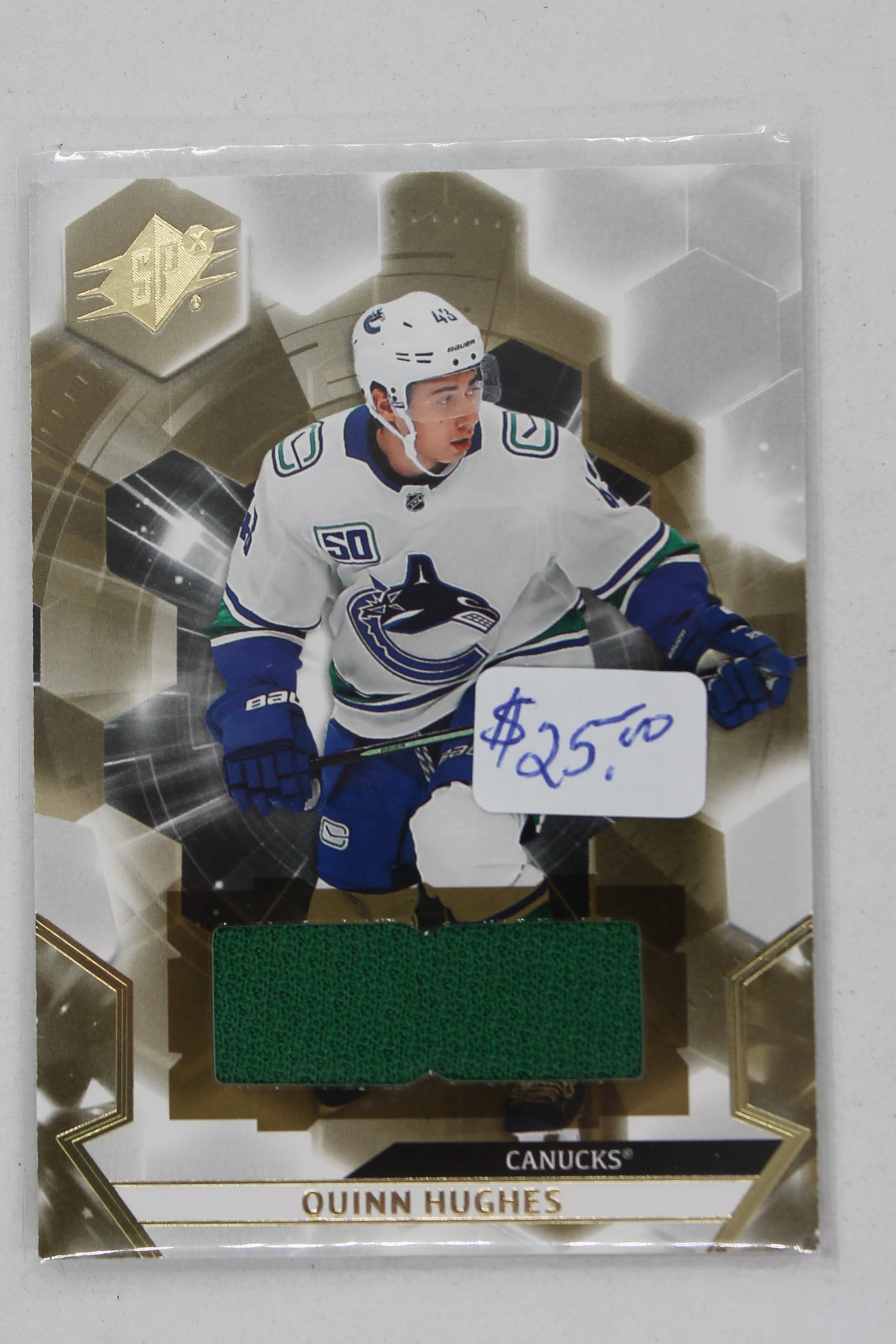 Quinn Hughes 2020-21 Upper Deck SPXJerseys #43 Jersey Card