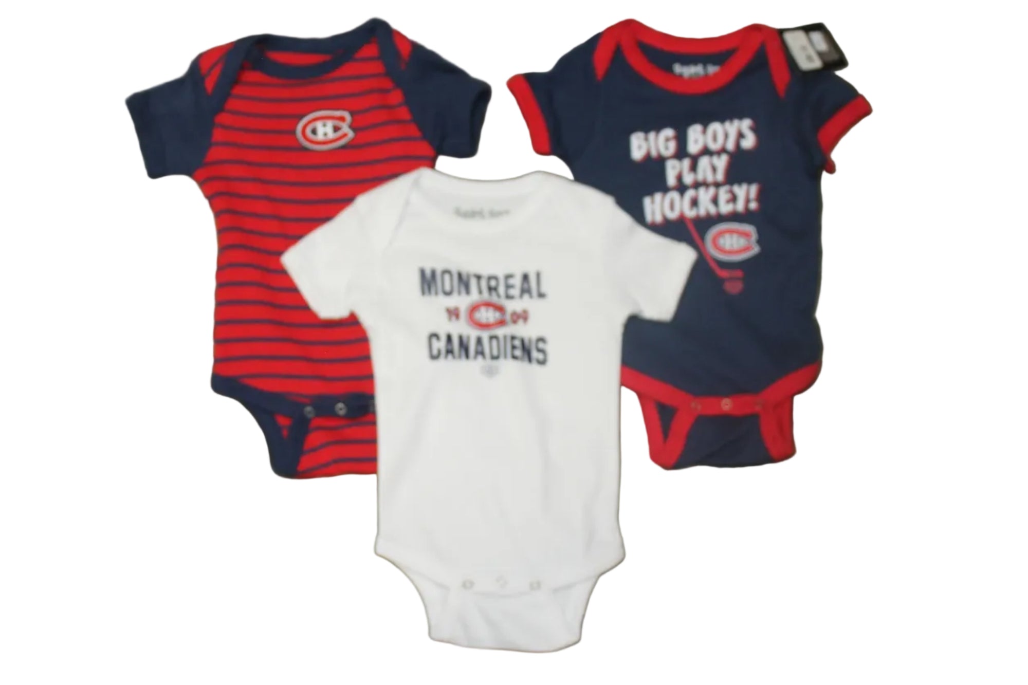 NHL Montreal Canadiens 3 piece Old Time Hockey Infant Big Boys Bodysuit/Onesie Set