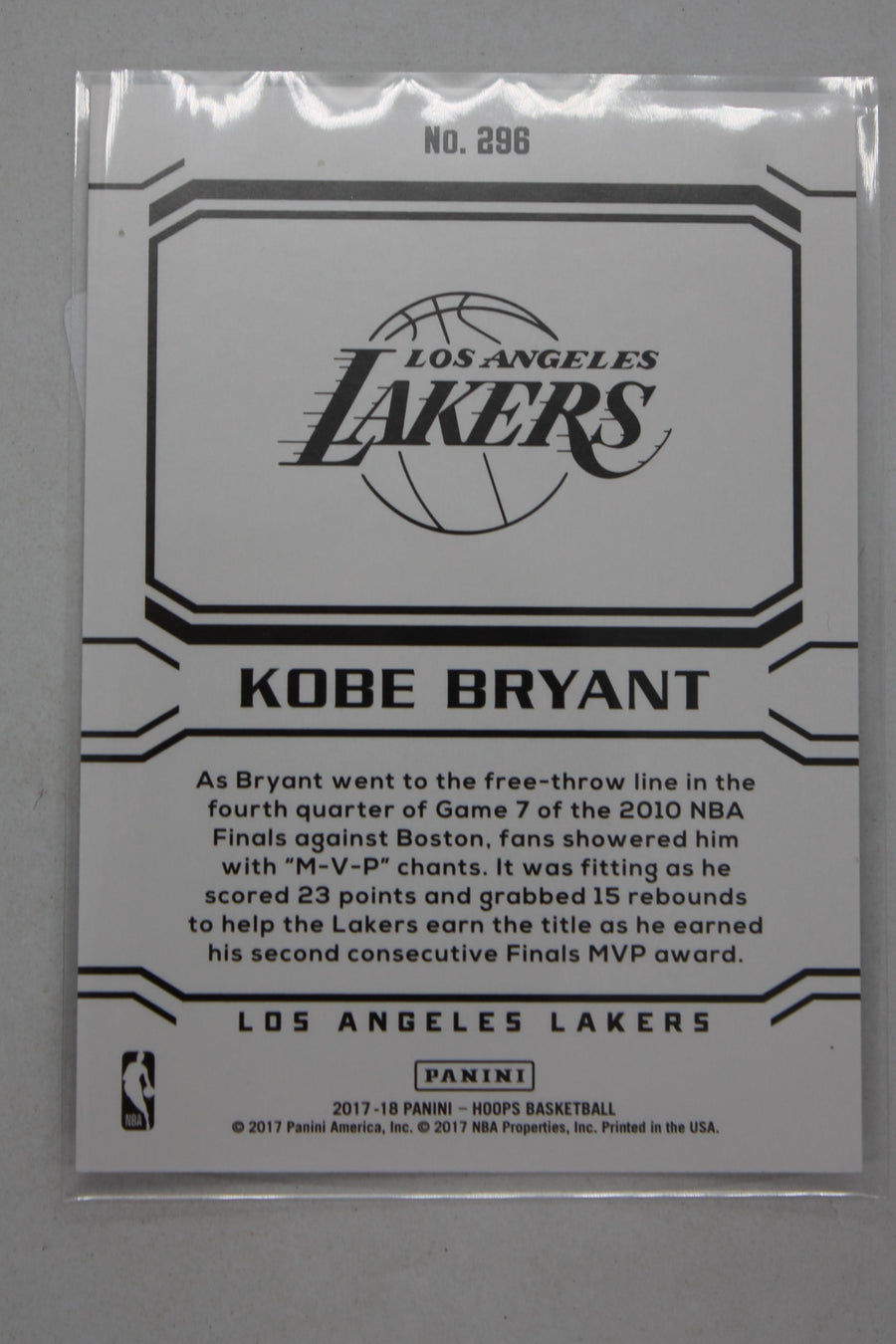 Kobe Bryant 2017-18 Panini NBA Hoops - Kobe Bryant Career Tribute