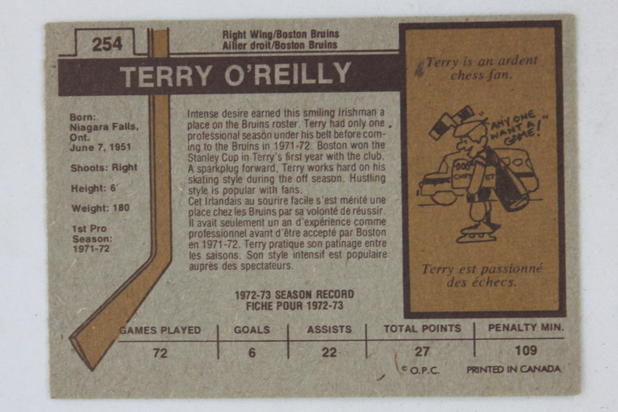 Terry O'Reilly 1973-74 O-Pee-Chee Rookie Card - Boston Bruins